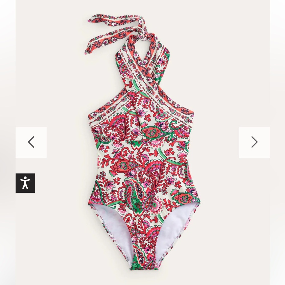 Boden Cross Front Halter Swimsuit